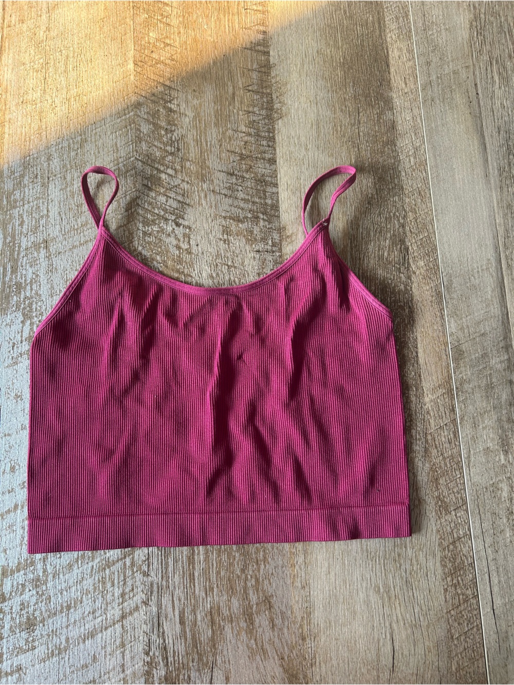 wild fable Ribbed Pink Crop Tank Top